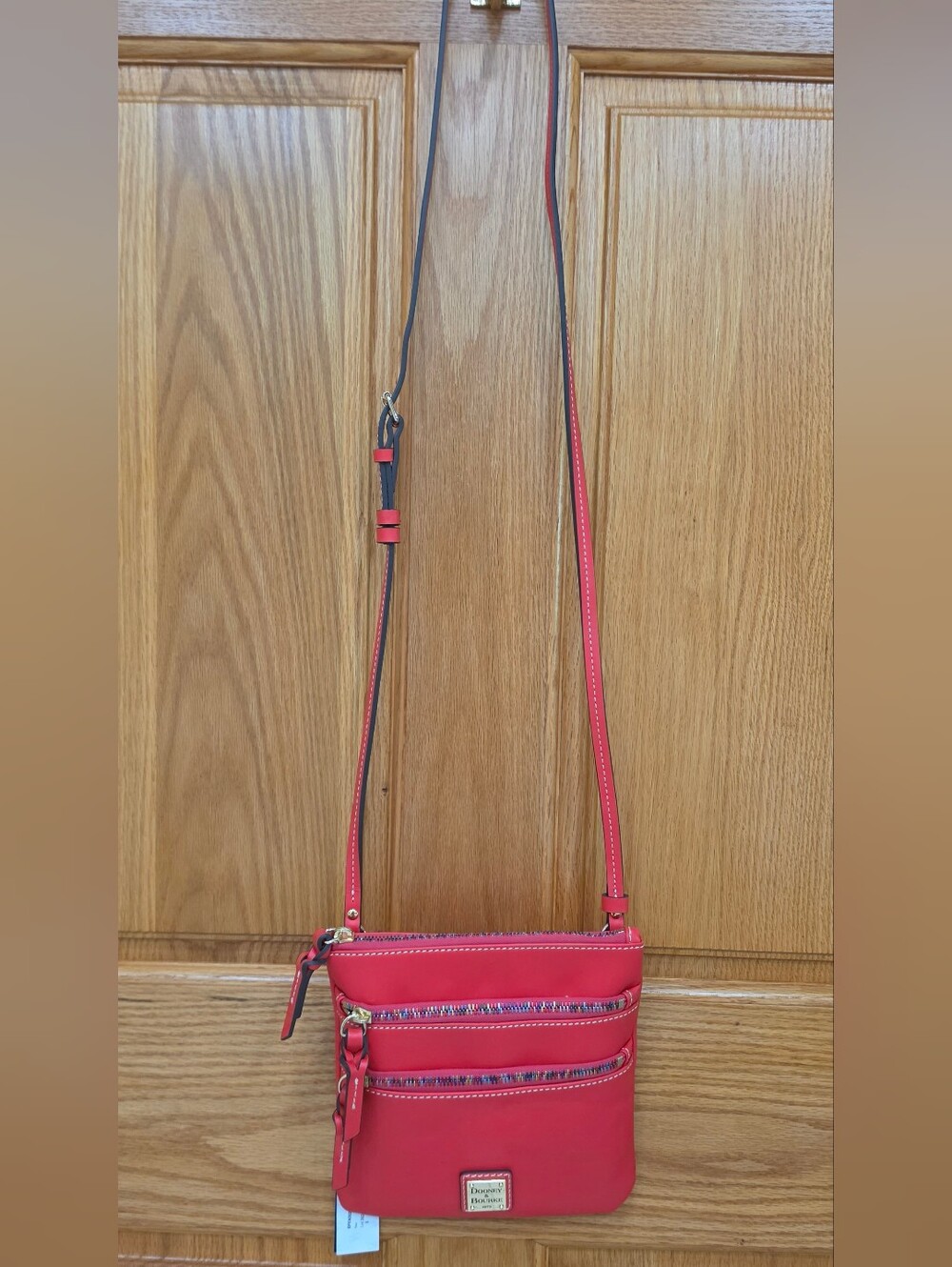 Dooney & Bourke Red Triple Zip Crossbodv handbag, NWT